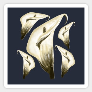 white calla lilies Magnet